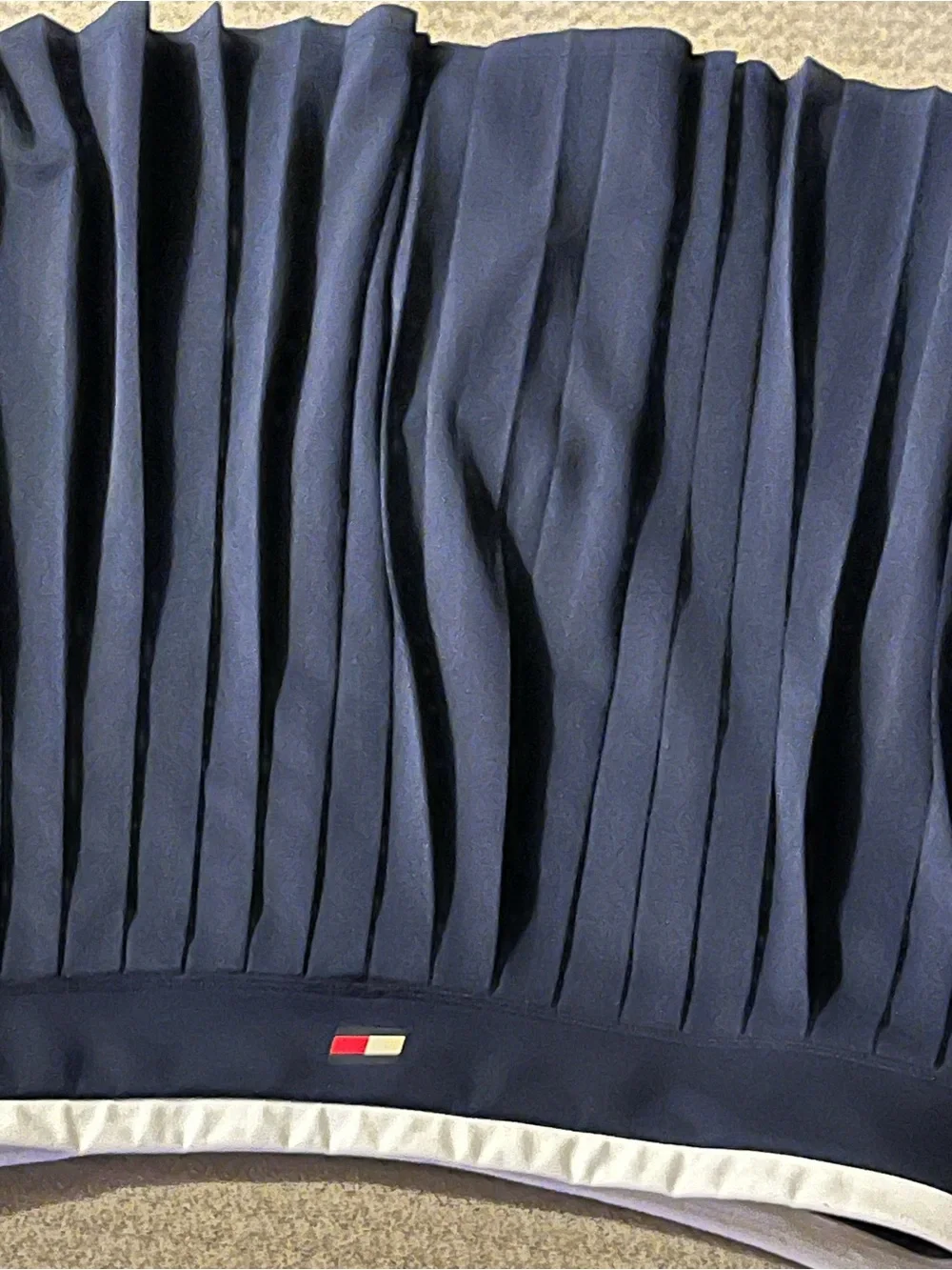 Tommy Hilfiger Navy Pleated Mini Skirt with Contrast Waistband